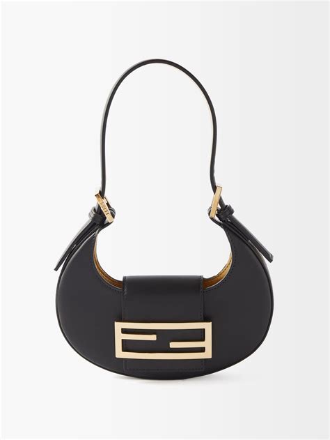 fendi croissant medium leather shoulder bag|More.